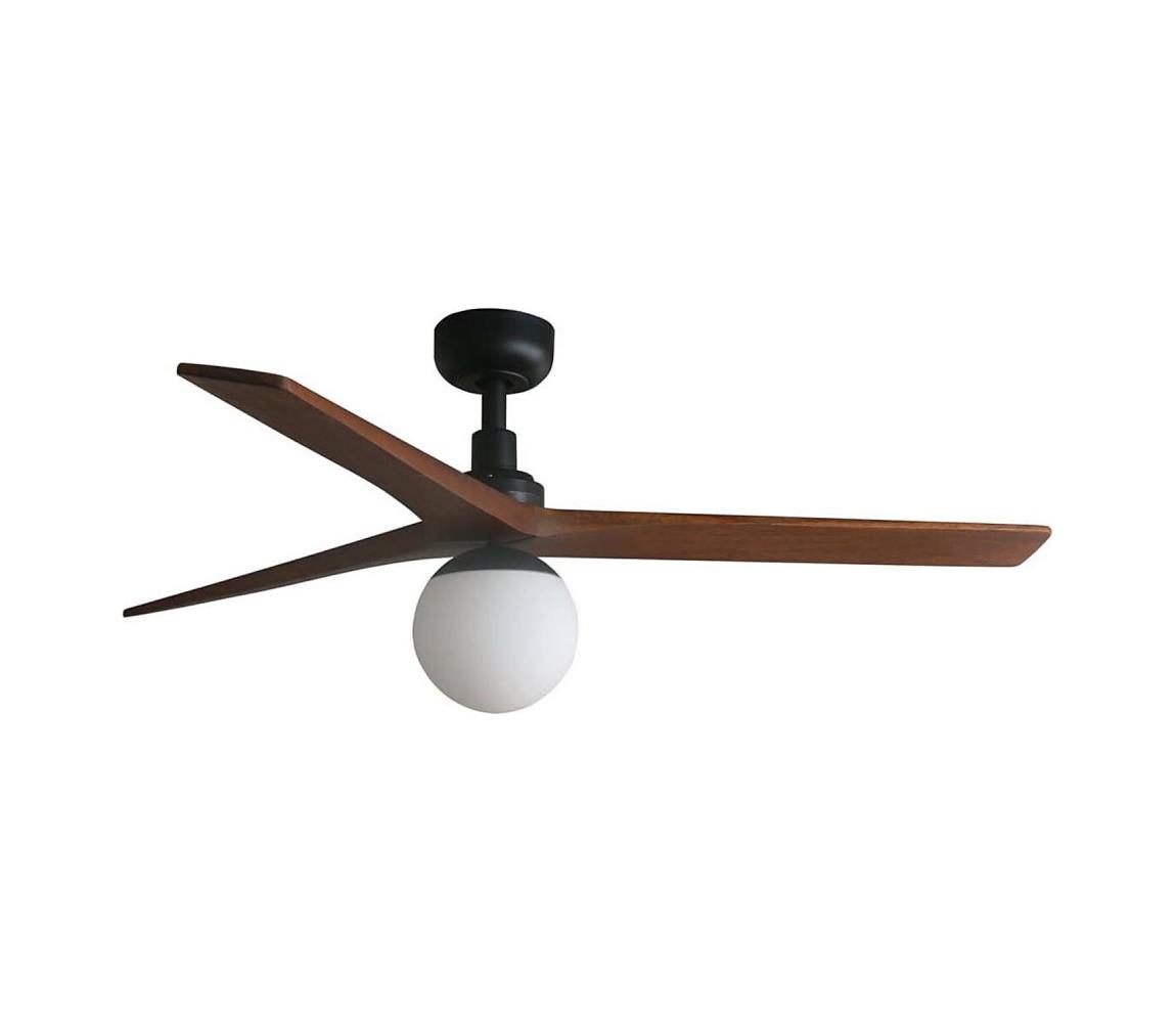 FARO Barcelona FARO 34277WT-11L - Str. vent. KLIM M 1xE27/15W/230V drevo/čierna pr. 125 cm WT+DO