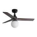 FARO 34278-11L - Stropný ventilátor KLIM S 1xE27/15W/230V drevo/čierna pr. 92,5 cm + diaľkové ovládanie