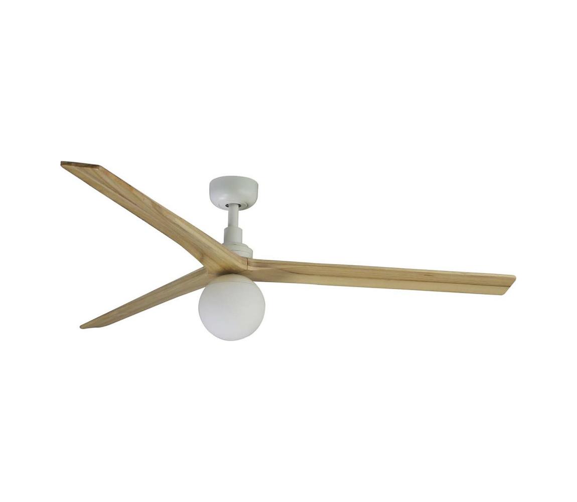 FARO Barcelona FARO 34279WT-11L - Str. vent. KLIM L 1xE27/15W/230V drevo/biela pr. 150 cm WT+DO