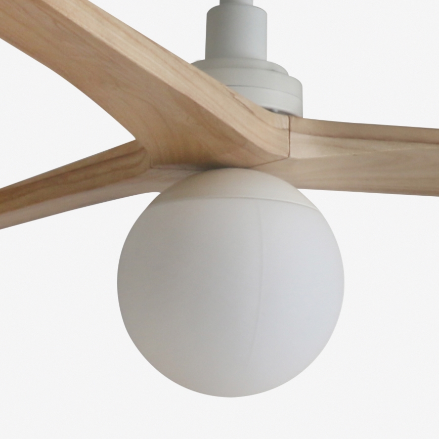 FARO 34280-11L - Stropný ventilátor KLIM M 1xE27/15W/230V borovica/biela pr. 125 cm + diaľkové ovládanie