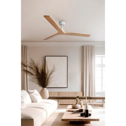 FARO 34280 - Stropný ventilátor KLIM M borovica/biela pr. 125 cm + diaľkové ovládanie