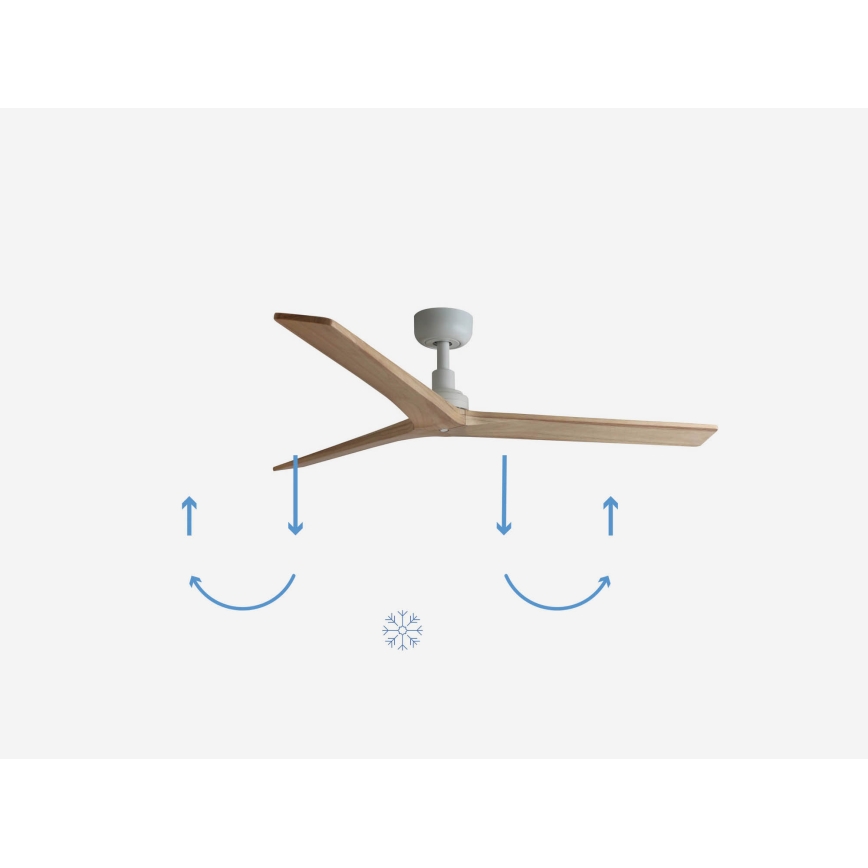 FARO 34280 - Stropný ventilátor KLIM M hnedá/biela pr. 125 cm + diaľkové ovládanie