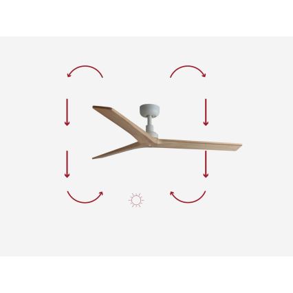FARO 34280 - Stropný ventilátor KLIM M hnedá/biela pr. 125 cm + diaľkové ovládanie