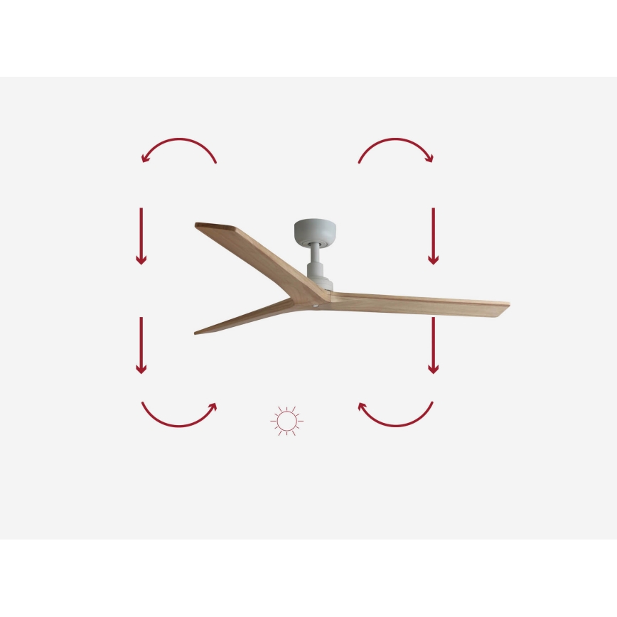 FARO 34280 - Stropný ventilátor KLIM M hnedá/biela pr. 125 cm + diaľkové ovládanie