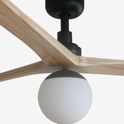 FARO 34282-11L - Stropný ventilátor KLIM L 1xE27/15W/230V borovica/čierna pr. 150 cm + diaľkové ovládanie