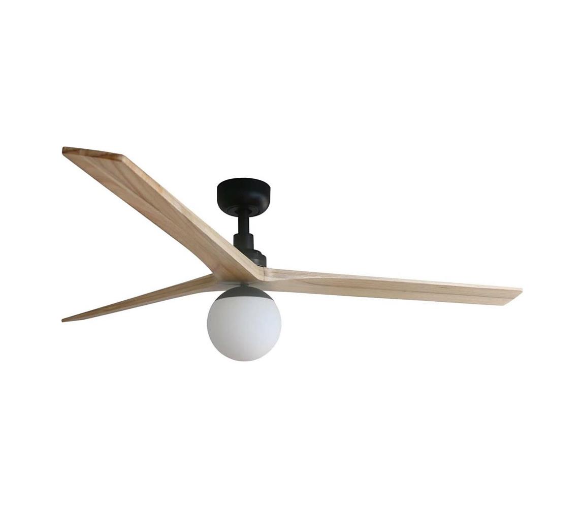 FARO Barcelona FARO 34282WT-11L - Str. vent. KLIM L 1xE27/15W/230V drevo/čierna pr. 150 cm WT+DO