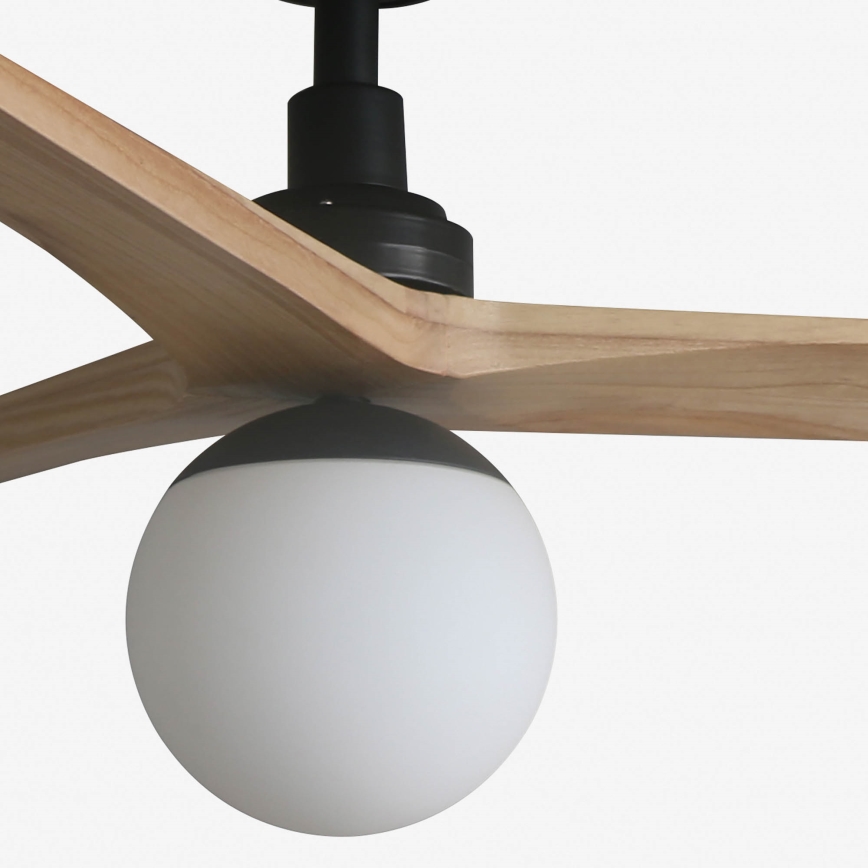 FARO 34283-11L - Stropný ventilátor KLIM M 1xE27/15W/230V borovica/čierna pr. 125 cm + diaľkové ovládanie