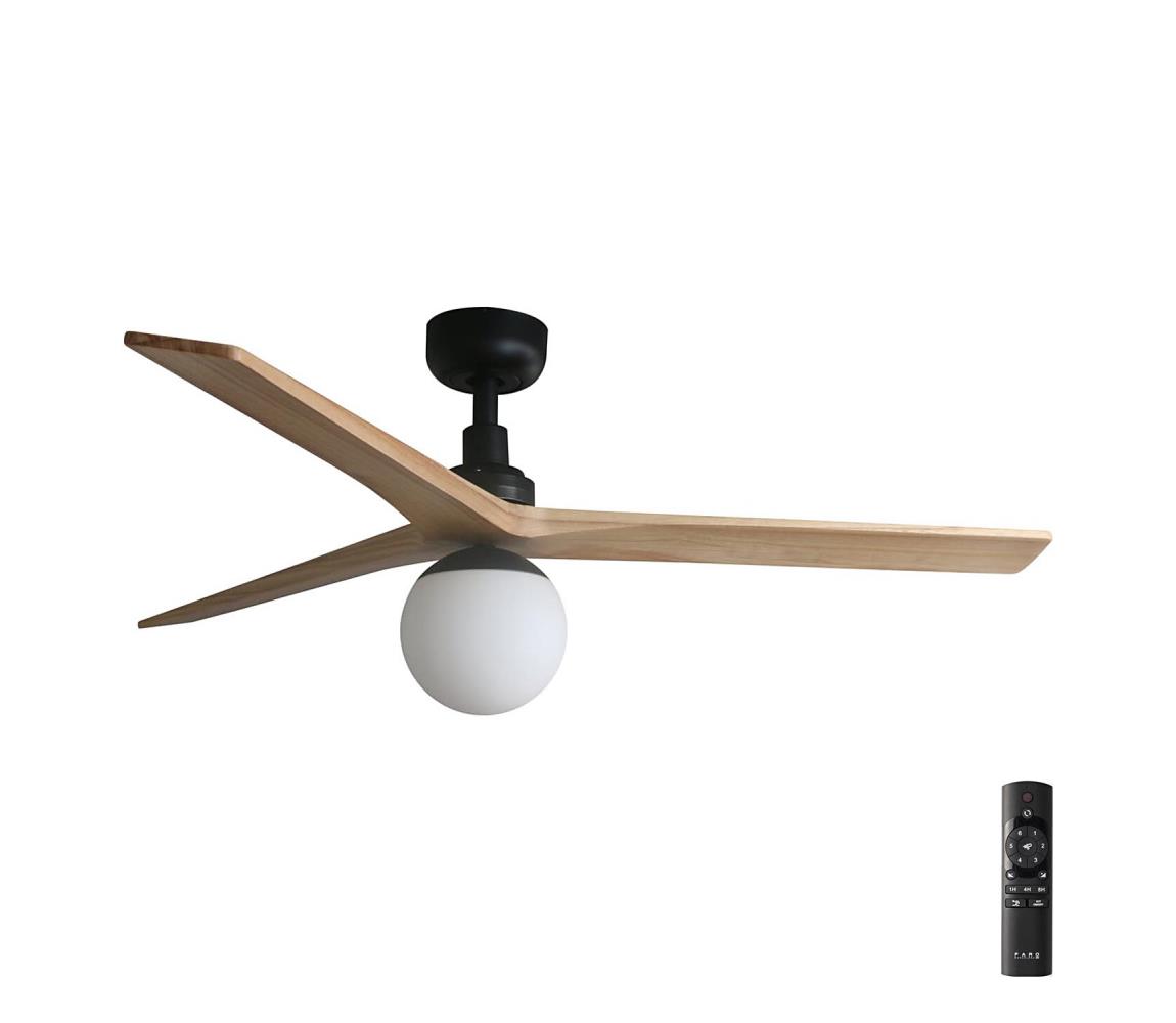 FARO Barcelona FARO 34283-11L - Stropný látor KLIM M 1xE27/15W/230V drevo/čierna + DO