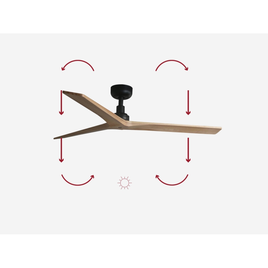 FARO 34283 - Stropný ventilátor KLIM M hnedá/čierna pr. 125 cm + diaľkové ovládanie