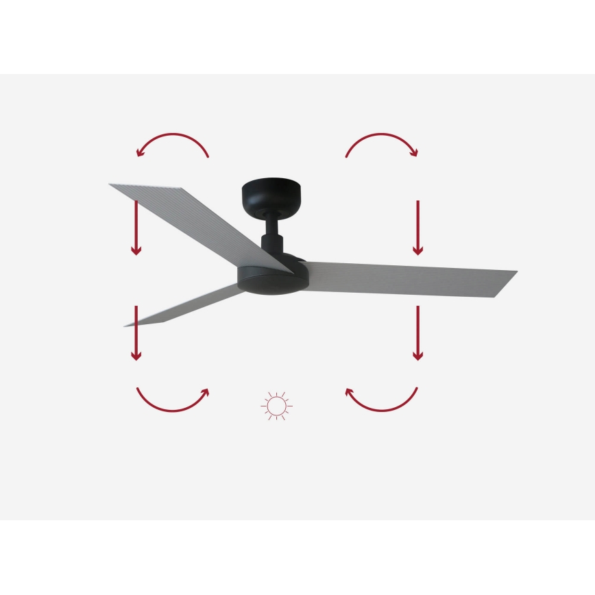 FARO 34285 - Stropný ventilátor CRUISER S čierna pr. 106 cm + diaľkové ovládanie