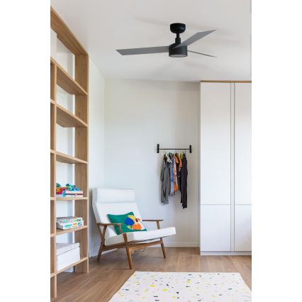 FARO 34285WT1S - LED stmievateľný stropný ventilátor CRUISER s LED/18W/230V 2700/3000/4000K pr. 106 cm šedá/čierna Wi-Fi Tuya + diaľkové ovládanie