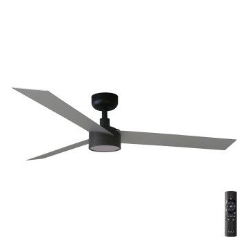 FARO 34286-1TW - LED stmievateľný stropný ventilátor CRUISER L LED/18W/230V 2700/3000/4000K pr. 132 cm čierna/šedá + diaľkové ovládanie