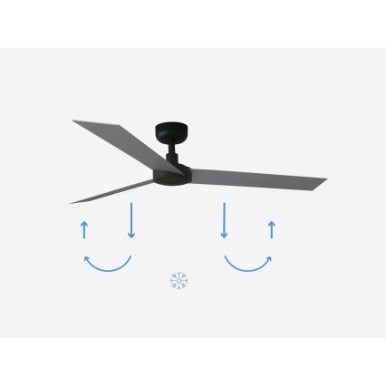 FARO 34286 - Stropný ventilátor CRUISER L čierna pr. 132 cm + diaľkové ovládanie