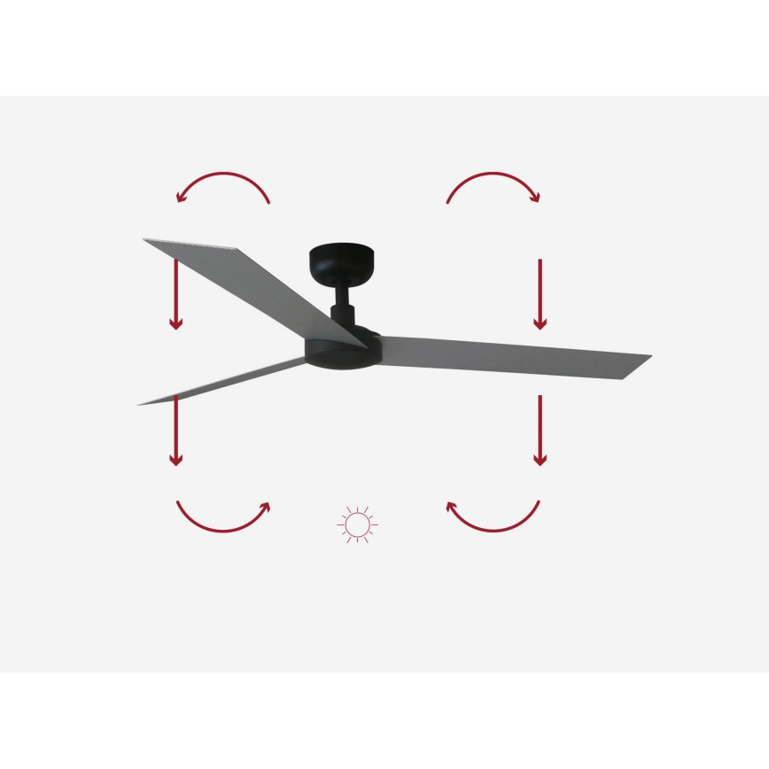 FARO 34286 - Stropný ventilátor CRUISER L čierna pr. 132 cm + diaľkové ovládanie