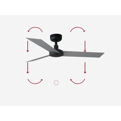 FARO 34287 - Stropný ventilátor CRUISER XL čierna pr. 160 cm + diaľkové ovládanie