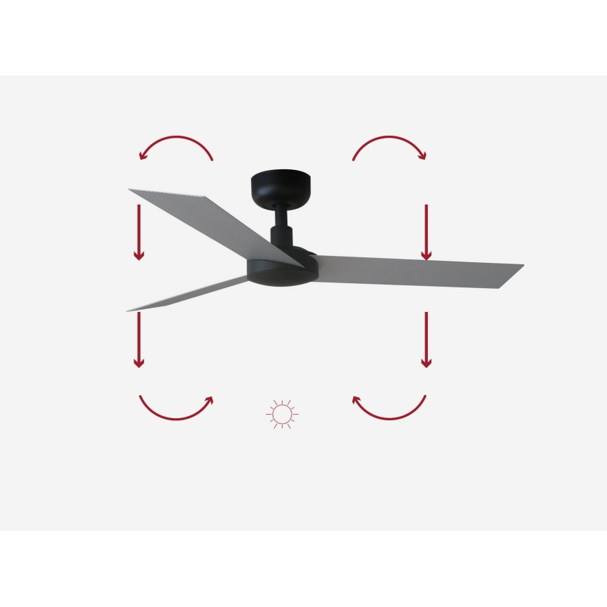 FARO 34287 - Stropný ventilátor CRUISER XL čierna pr. 160 cm + diaľkové ovládanie
