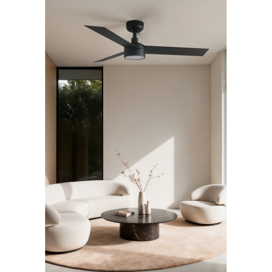 FARO 34289WT1S - LED stmievateľný stropný ventilátor CRUISER S LED/18W/230V 2700/3000/4000K priemer 106 cm čierna Wi-Fi Tuya + diaľkové ovládanie