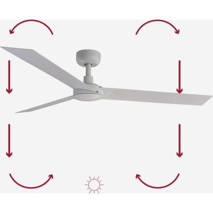 FARO 34290WP - Stropný ventilátor CRUISER L biela pr. 132 cm SMART + diaľkové ovládanie