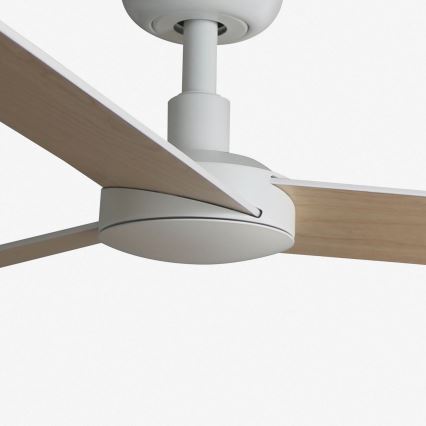 FARO 34295WT - Stropný ventilátor RUDDER S biela/béžová pr. 106 cm Wi-Fi Tuya + diaľkové ovládanie