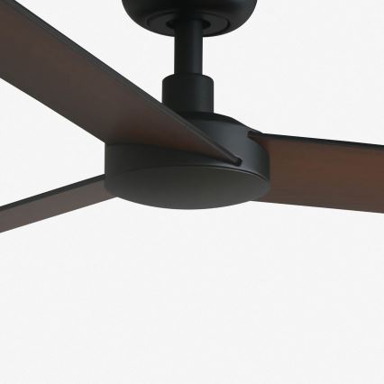 FARO 34296WT - Stropný ventilátor RUDDER S čierna/hnedá pr. 106 cm Wi-Fi Tuya + diaľkové ovládanie