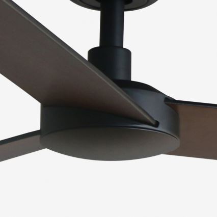 FARO 34298WT - Stropný ventilátor RUDDER L čierna/wenge pr. 132 cm Wi-Fi Tuya + diaľkové ovládanie