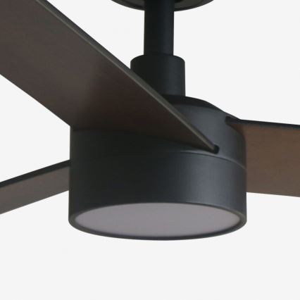 FARO 34298WT1S - LED stmievateľný stropný ventilátor RUDDER L LED/18W/230V 2700/3000/4000K pr. 132 cm hnedá/čierna Wi-Fi Tuya + diaľkové ovládanie