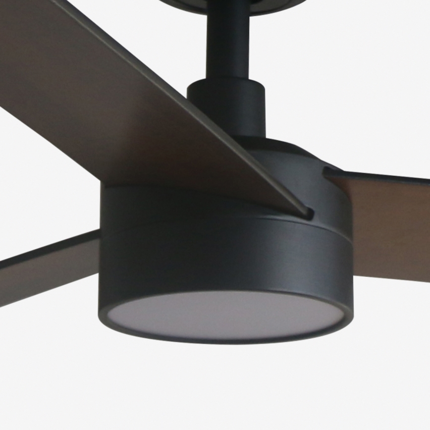 FARO 34298WT1S - LED stmievateľný stropný ventilátor RUDDER L LED/18W/230V 2700/3000/4000K pr. 132 cm hnedá/čierna Wi-Fi Tuya + diaľkové ovládanie