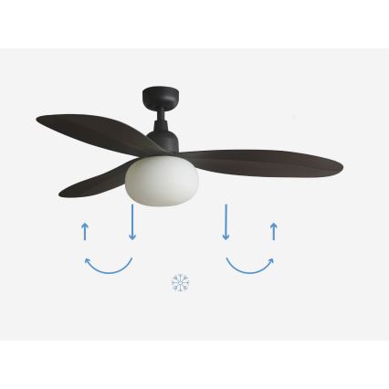 FARO 34301-11L - Stropný ventilátor PALMA 1xE27/15W/230V hnedý Ø 129 cm IP44 + diaľkové ovládanie