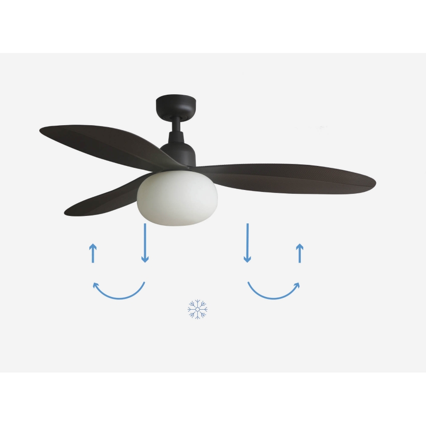 FARO 34301-11L - Stropný ventilátor PALMA 1xE27/15W/230V hnedý Ø 129 cm IP44 + diaľkové ovládanie