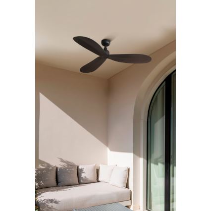 FARO 34301 - Stropný ventilátor PALMA hnedá pr. 129 cm IP44 + diaľkové ovládanie