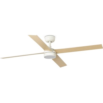 FARO 34355WT-1TW - LED stmievateľný stropný ventilátor RUDDER L LED/18W/230V 2700/3000/4000K biela/béžová priemer 132 cm Wi-Fi Tuya + diaľkové ovládanie