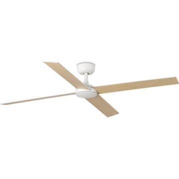 FARO 34355WT - Stropný ventilátor RUDDER L biela/béžová pr. 132 cm Wi-Fi Tuya + diaľkové ovládanie