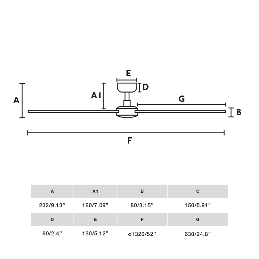 FARO 34356 - Stropný ventilátor RUDDER L hnedá/čierna pr. 132 cm + diaľkové ovládanie