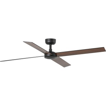 FARO 34356WT - Stropný ventilátor RUDDER L hnedá/čierna pr. 132 cm Wi-Fi Tuya + diaľkové ovládanie