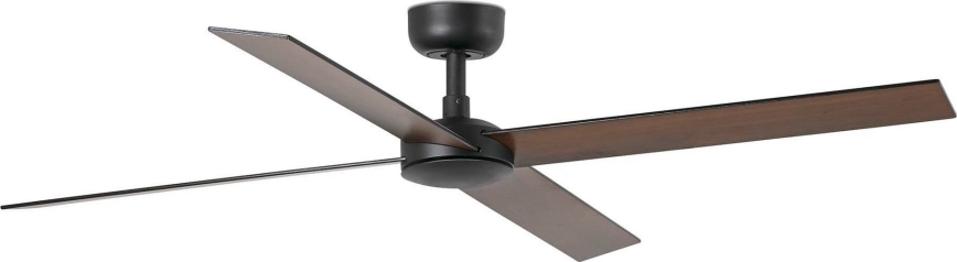 FARO 34356WT - Stropný ventilátor RUDDER L hnedá/čierna pr. 132 cm Wi-Fi Tuya + diaľkové ovládanie