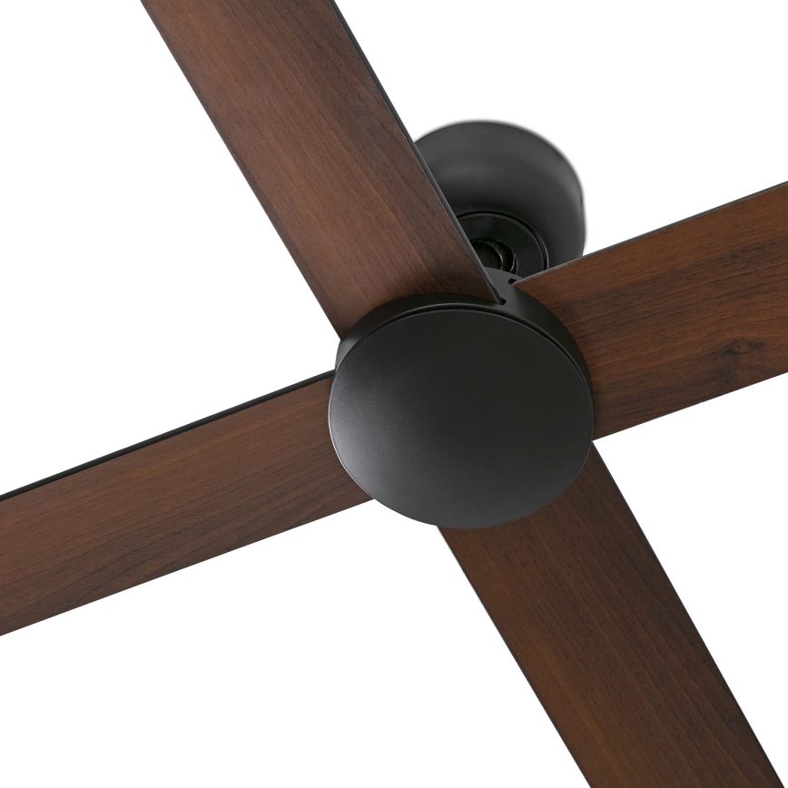 FARO 34356WT - Stropný ventilátor RUDDER L hnedá/čierna pr. 132 cm Wi-Fi Tuya + diaľkové ovládanie