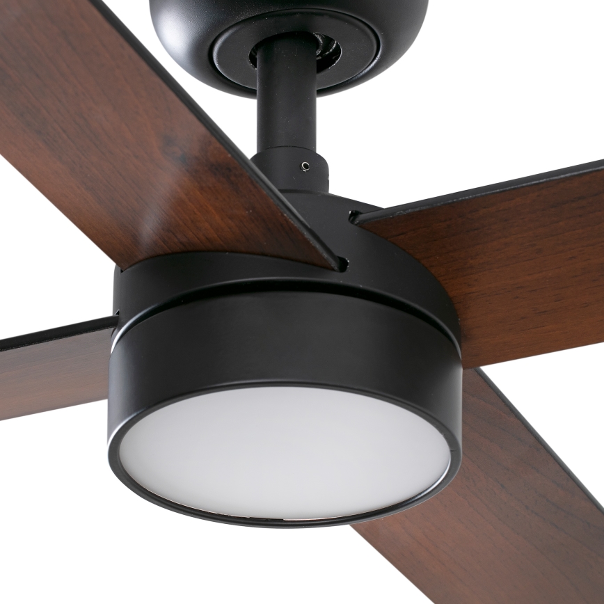 FARO 34356WT1S - LED stmievateľný stropný ventilátor RUDDER L LED/18W/230V 2700/3000/4000K priemer 132 cm hnedá/čierna Wi-Fi Tuya + diaľkové ovládanie