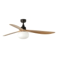 FARO 34360WT-11L - Stropný ventilátor OUTWOOD L 1xE27/15W/230V hnedá/čierna pr. 150 cm Wi-Fi Tuya IP44 + diaľkové ovládanie
