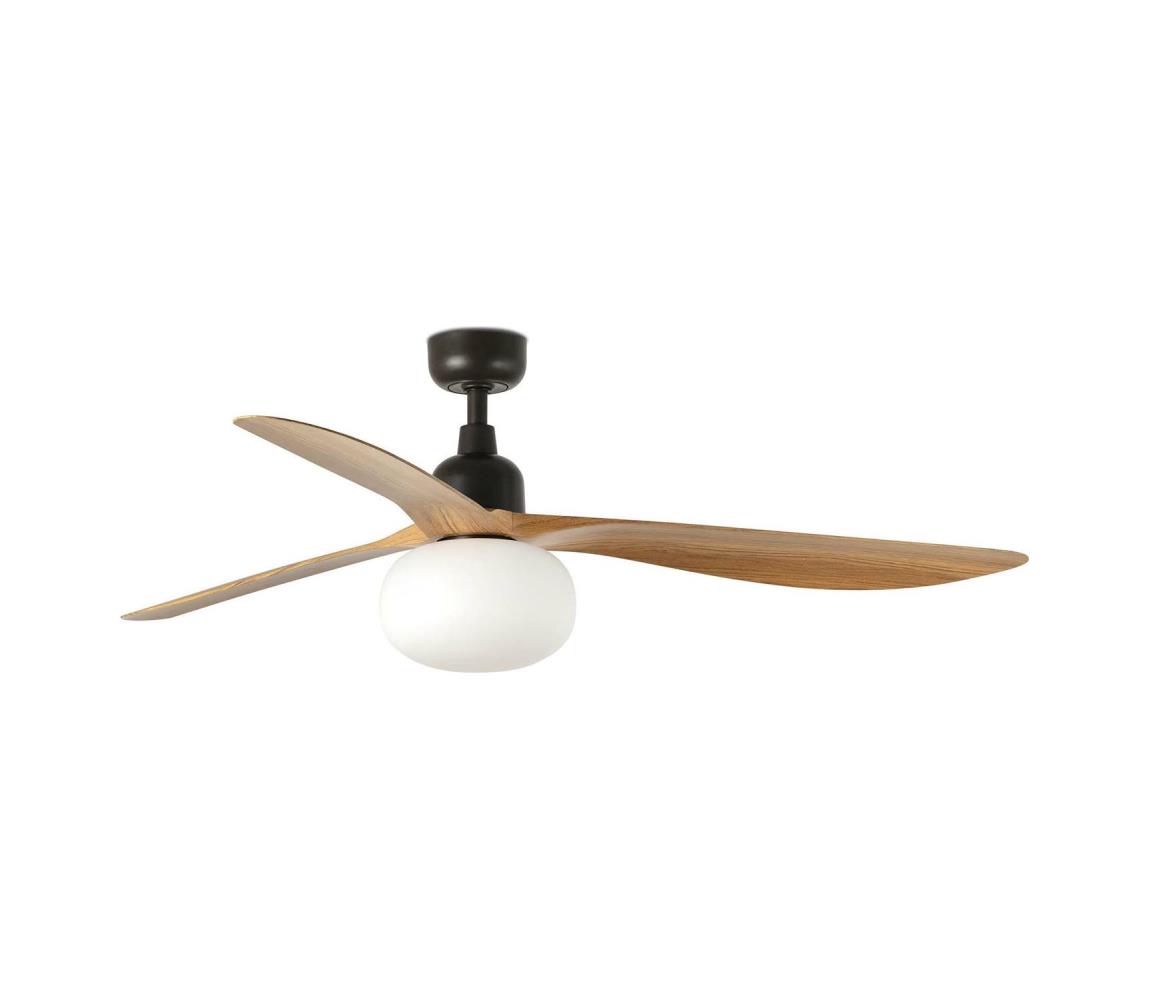 FARO Barcelona FARO 34360WT-11L – Stropný látor OUTWOOD L, 1× E27 (max. 15 W), hnedá/čierna, priemer 150 cm, WT, IP44, s diaľkovým ovládaním 34360T+3L019