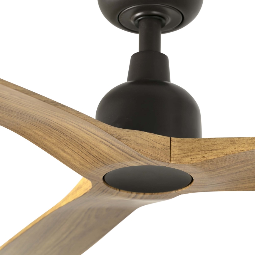 FARO 34360WT - Stropný ventilátor OUTWOOD L hnedá/čierna pr. 150 cm Wi-Fi Tuya IP44 + diaľkové ovládanie