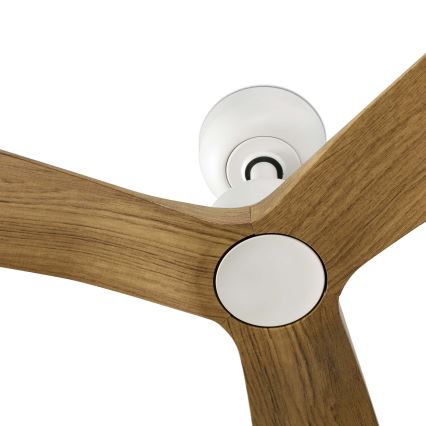 FARO 34361 - Stropný ventilátor OUTWOOD L hnedá/biela pr. 150 cm IP44 + diaľkové ovládanie