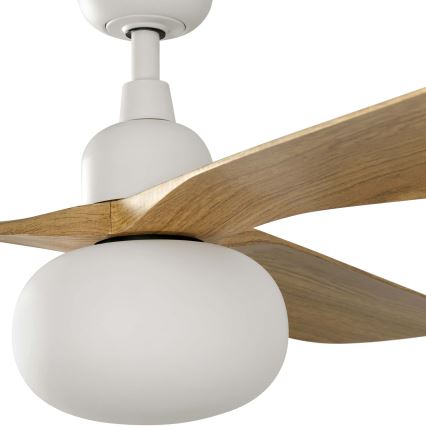 FARO 34361WT-11L - Stropný ventilátor OUTWOOD L 1xE27/15W/230V hnedá/biela+ pr. 150 cm Wi-Fi Tuya IP44 + diaľkové ovládanie