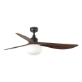 FARO 34362WT-11L - Stropný ventilátor OUTWOOD L 1xE27/15W/230V hnedá/čierna pr. 150 cm Wi-Fi Tuya IP44 + diaľkové ovládanie