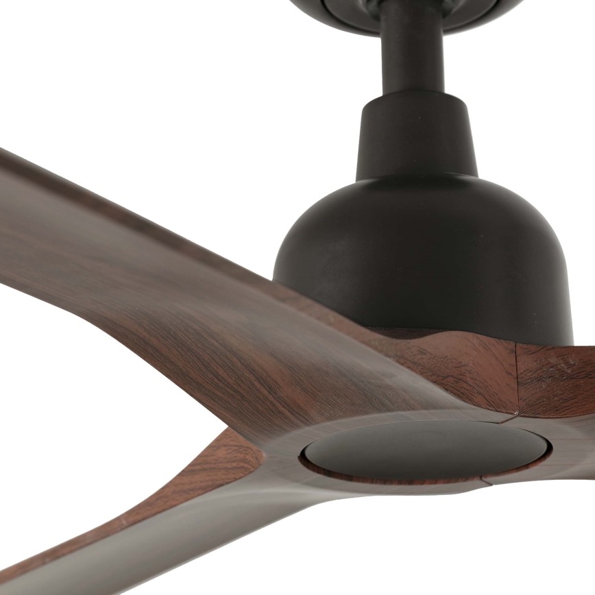 FARO 34362WT - Stropný ventilátor OUTWOOD L hnedá/čierna pr. 150 cm Wi-Fi Tuya IP44 + diaľkové ovládanie