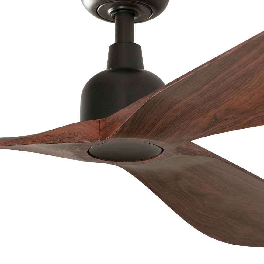 FARO 34362WT - Stropný ventilátor OUTWOOD L hnedá/čierna pr. 150 cm Wi-Fi Tuya IP44 + diaľkové ovládanie