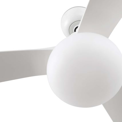 FARO 34363WT-11L - Stropný ventilátor OUTWOOD L 1xE27/15W/230V biela+ pr. 150 cm Wi-Fi Tuya IP44 + diaľkové ovládanie