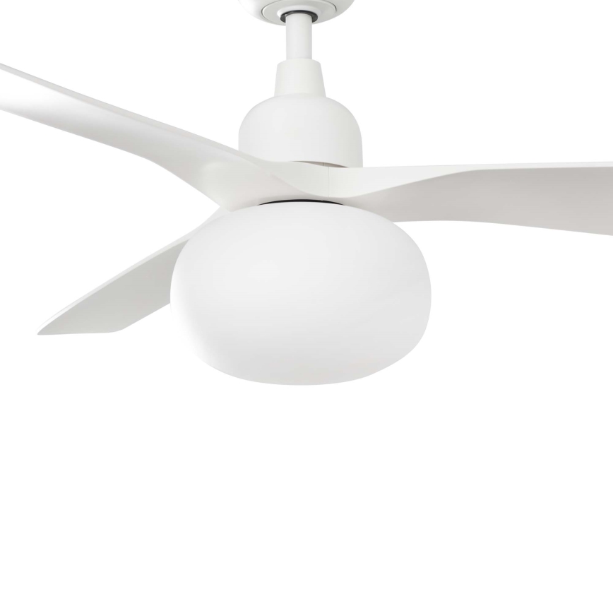 FARO 34363WT-11L - Stropný ventilátor OUTWOOD L 1xE27/15W/230V biela+ pr. 150 cm Wi-Fi Tuya IP44 + diaľkové ovládanie