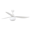 FARO 34363WT-11L - Stropný ventilátor OUTWOOD L 1xE27/15W/230V biela+ pr. 150 cm Wi-Fi Tuya IP44 + diaľkové ovládanie