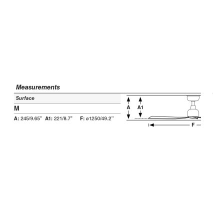 FARO 34370 - Stropný ventilátor MARINE M priemer 125 cm hnedá/biela IP44 + diaľkové ovládanie