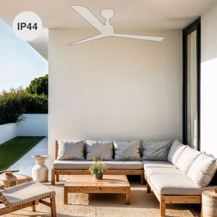 FARO 34372WT - Stropný ventilátor MARINE M, priemer 125 cm, hnedá/čierna, IP44, Wi-Fi Tuya + diaľkové ovládanie